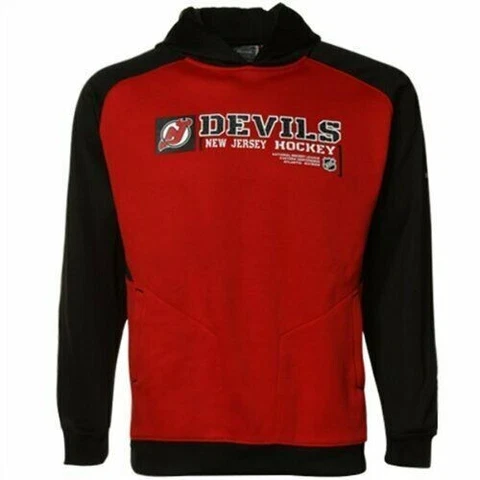 E029 New Jersey Devils Reebok Boys Performance Hooded Sweatshirt sz Youth Large Cover