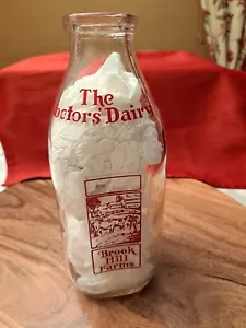 RARE QUART MILK BOTTLE BROOK HILL FARMS CHICAGO ILLINOIS, THE DOCTOR'S DAIRY - Picture 1 of 10