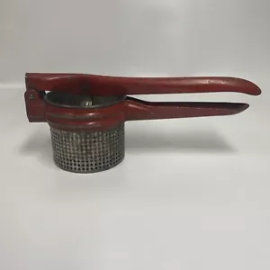 Vintage rot Metall Kartoffelstampfer Reibchen USA Küche Bauernhaus Dekor Utensil - Bild 1 von 11