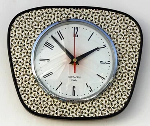 NEW 25cm Mid Century Style Wall Clock - Vintage Pattern Retro Style French Gold - Picture 1 of 4