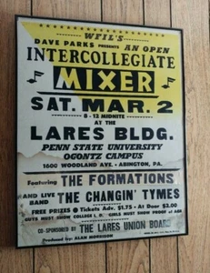 College Concert Poster Bands WFIL radio Penn State Vintage 28x22in Framed Art - Picture 1 of 12