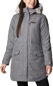 Columbia Damen Suttle Mountain Long OMNI HEAT Insulated Hood Jacke grau Gr. XS - Bild 1 von 11