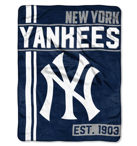 New MLB New York Yankees Super Soft Micro Rasche Large Throw Blanket 46" X 60" Cover
