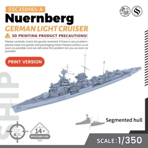 SSMODEL 565-A 1/350 Military Model Kit German Nuernberg Light Cruiser - Picture 1 of 4