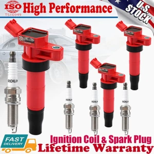 4 PACK Ignition Coil +Spark Plug For Hyundai Genesis Santa Fe/ Kia Optima UF611 - Picture 1 of 12