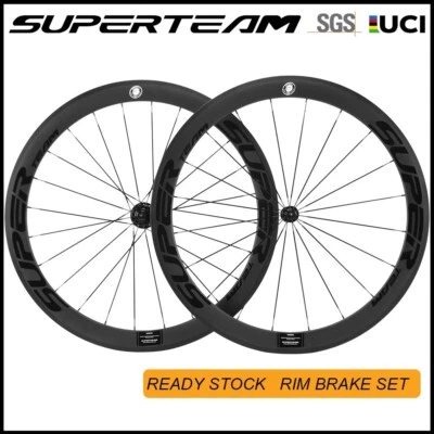 50mm Rennrad Carbonfaser Laufradsatz 23mm 3K Matte Carbon Laufrader 700C Bike - Bild 1 von 4