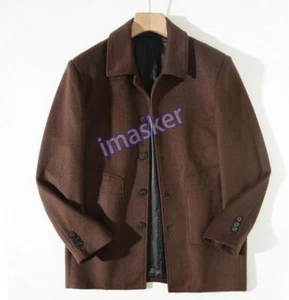 Chaqueta de Trabajo Francesa Invierno Cálida Para Hombre Lana Tweed Abrigo Informal Bolsillos Top - Imagen 1 de 25