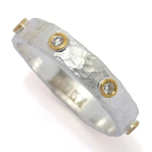 Anatolia by Cevherun 24K Gold Accented 0.12ctw Diamond Studded Ring - Picture 1 of 6