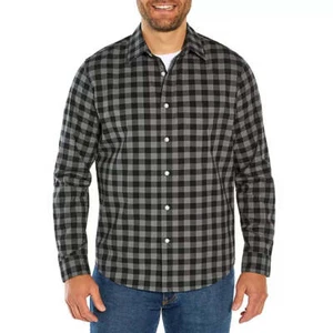 GAP Men's Long Sleeve Button Up Woven Shirt, Willow Plaid, Size Medium MED M - Picture 1 of 4