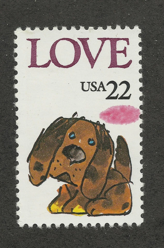 US 2202 @ (1986) MNH, LOVE Puppy, EFO: UFO Spot Over Tail - Image 1 of 1