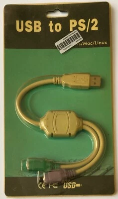 Adattatore da USB a PS/2 - per tastiera e mouse - Immagine 1 di 2