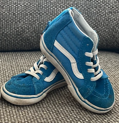 Vans Sk8-Hi Zapatos para Niños Pequeños - Azul Gamuza/Lona - Talla 7.5 - Cremallera Trasera Foto 1 de 4