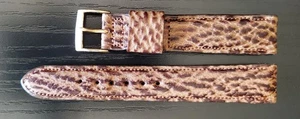 Vintage NOS Accutron Accuquartz 11/16" (17,5mm) Brown Genuine Shark Watch Band - Bild 1 von 5