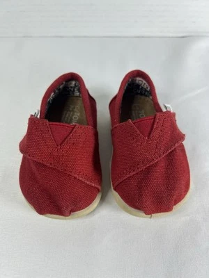 Zapatos sin cordones TOMS rojos para bebé bebé talla 2 Foto 1 de 4