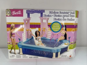 Mattel 2003 Barbie Fabulous Fountain Pool Play set C7460 Complete In Box - Picture 1 of 6