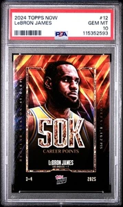 2024 Topps Now - LeBron James #12 50K Points PSA 10 - Picture 1 of 3