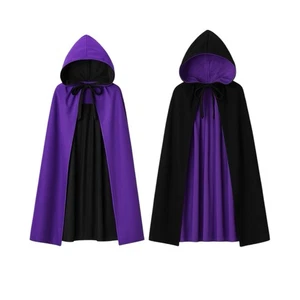 Halloween Bruja Vampiro Capa Reversible Negro Púrpura Unisex Niño - Imagen 1 de 6