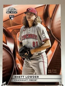 2025 TOPPS CHROME BLACK RHETT LOWDER ROOKIE ORANGE REFRACTOR 20/25 - Picture 1 of 4