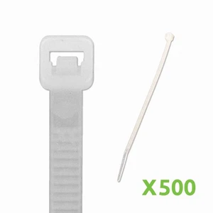 14 Inch Nylon Cable Wire Zip Tie 40 lbs - Natural White 500 Pack Lot Pcs Qty - Picture 1 of 4