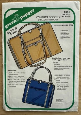 Green Pepper Quick & Easy Pattern F881 Computer Scooter Or Padded Briefcase - Image 1 of 4