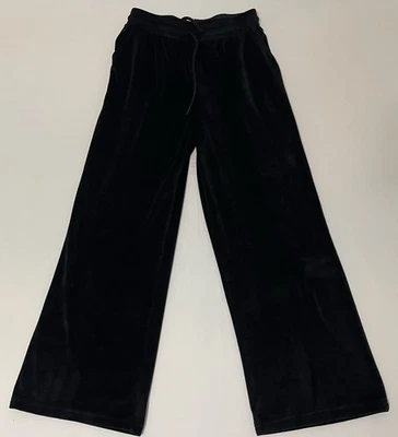 Vintage Y2K Velour Rhinestone Wings Pants Women’s Size Medium Black - Image 1 of 4