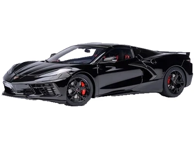 Carro modelo 2020 Chevrolet Corvette C8 Stingray preto escala 1/18 por Autoart 71280 - Imagem 1 de 4