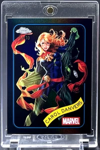 ( /10 ) Carol Danvers 2025 Topps Chrome Marvel #172 Black Refractor Avengers - Picture 1 of 2