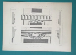ROCOCO ARCHITECTURE Paris Facade Ornaments Louis XVI Style - 1890s Print - Picture 1 of 1