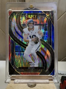 2024 Panini Select - Premier Level Bo Nix #117 Red & Blue Shock Prizm (RC) - Picture 1 of 2