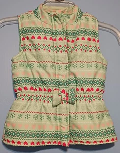 Wonderkids Girls Size 5T Snowflake & Heart  Vest Spring/Summer/Fall Sleeveless  - Picture 1 of 11