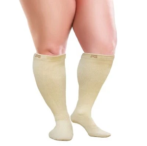 Plus Size Compression Socks Wide Calf for Women & Men Up to 4XL- Copper Infus... - Picture 1 of 6