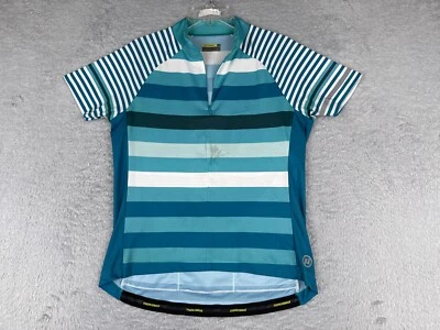 Camiseta de ciclismo Novara feminina grande azul manga curta 1/4 zíper bolsos de poliéster - Imagem 1 de 4