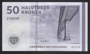 DÄNEMARK DANMARK 50 KRONEN 2009 SIGNATUR HUGO FREY JENSEN BANKNOTE UNC  - Bild 1 von 2