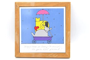 Lillian Vernon Untersetzer Keramikfliese Katzen Hochzeit beste Freundin süß Geschenk Küche - Bild 1 von 4