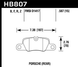 Hawk Performance HB807Z.587 Performance Ceramic Disc Brake Pad Fits 911 Panamera