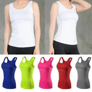 Women Sports Activewear Tank Tops Yoga Fitness Running Quick Dry Stretch Vest  - Picture 1 of 16