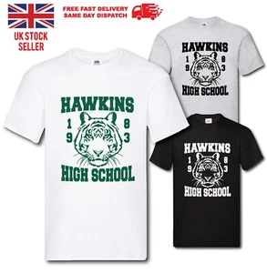 HAWKINS HIGH SCHOOL 1983 TIGER  PRINT UNISEX T-SHIRT Different Colour Choices UK - Picture 1 of 7