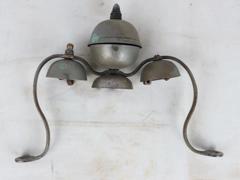 Antique Bronze Metal Door Mounted Country Store or House Bells - 12" x 9" Cover