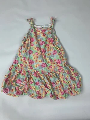 Laura Ashley Colorful Pastel Floral Bubble Hem Dress 4 Girls Excellent - Image 1 of 3