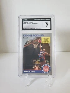 1990-91 NBA Hoops #109 Dennis Rodman Chicago Bulls Graded CGC 9 MINT - Picture 1 of 2