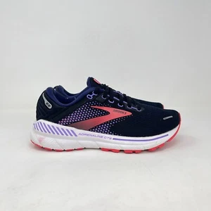 Brooks Adrenaline GTS 22 Black Purple Athletic Running Shoes Women's Size 7 - Picture 1 of 10