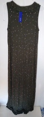 Apt.9 Women's M Gray Rayon Stretch V-Neck Sleeveless Ruffle Long Maxi Dress NWT - Image 1 of 4
