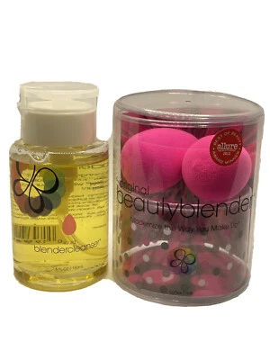 3pc Set - 2x Original Beautyblender Sponges & Liquid BlenderCleanser 5 fl oz NIB - Image 1 of 4
