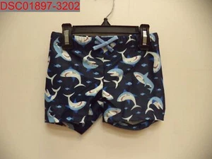 NWT - H&M Boys Navy Blue Sharks Swim Trunks, Size 5-6 102748101009 - Picture 1 of 9