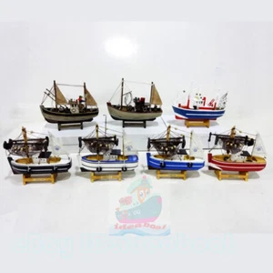 WOOD MODEL 16~19cm(L) Fishing Ship Boat Sailing Boat Yawl Trawler Nautical decor - Picture 1 of 29