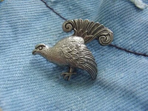 Pin capercaillie silver color costume jewelry costume fashion costume jacket Oktoberfest - Picture 1 of 2