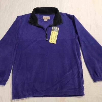 NWT Colorado Timberline Mens M 1/4 Zip Pullover Purple Black Pockets Mock Neck  - Image 1 of 4