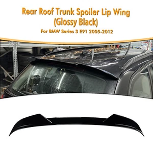 Rear Trunk Roof Spoiler Splitter Wing For BMW 3 Series E91 2005-2012 Black 1pcs - Picture 1 of 9