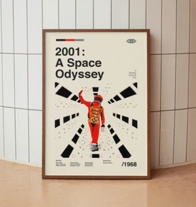 2001 A Space Odyssey Vintage Movie Poster - Stanley Kubrick - Minimalist Midcent - Picture 1 of 5