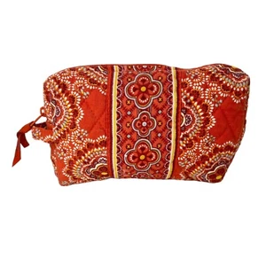 Vera Bradley Paprika Medallion Orange Small Make Up Bag Plastic Lined Retired - Picture 1 of 10